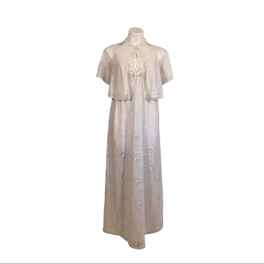Vintage Gilligan O’Malley 2 Piece Sheer Lace Slip